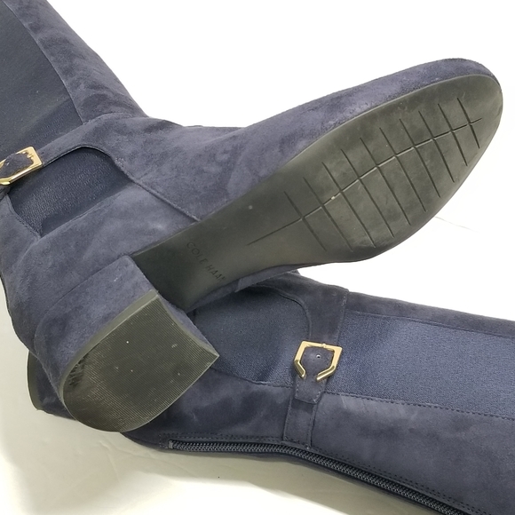 Cole Haan Grandos Avani Stretch Boot Marine Blue Suede - Picture 14 of 16